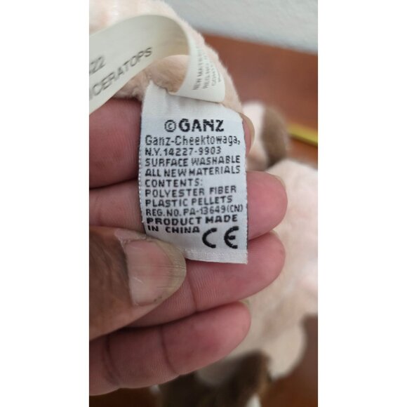 Ganz Triceratops Plush Toy Dinosaur 11" Beige & Brown Stuffed Animal - Picture 7 of 7